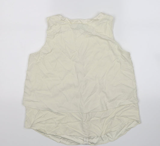 Ann Taylor Womens Ivory Satin Tunic T-Shirt Size XS