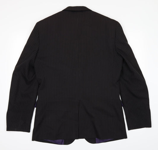 Taylor & Wright Mens Black Striped Jacket Suit Jacket Size 40