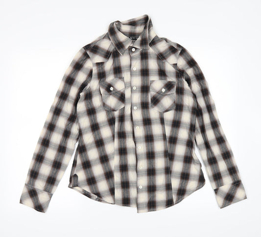 Tracy M Mens Brown Button-Up Size M