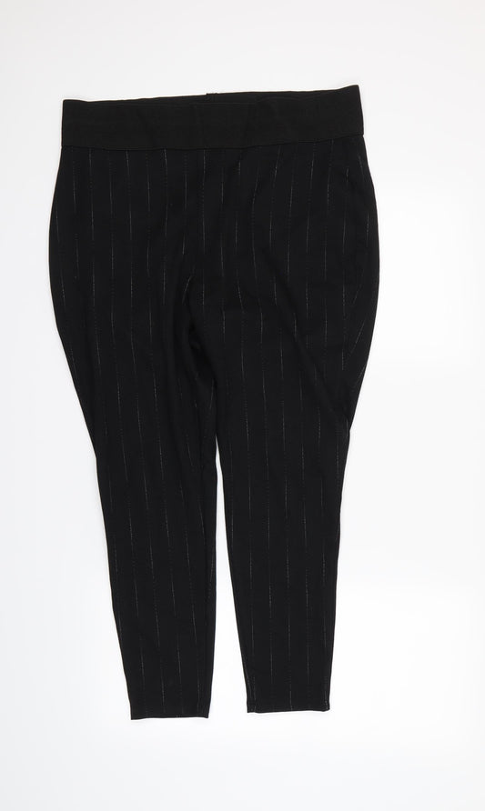 M&S Womens Black Dress Pants Trousers Size 18 L24 in