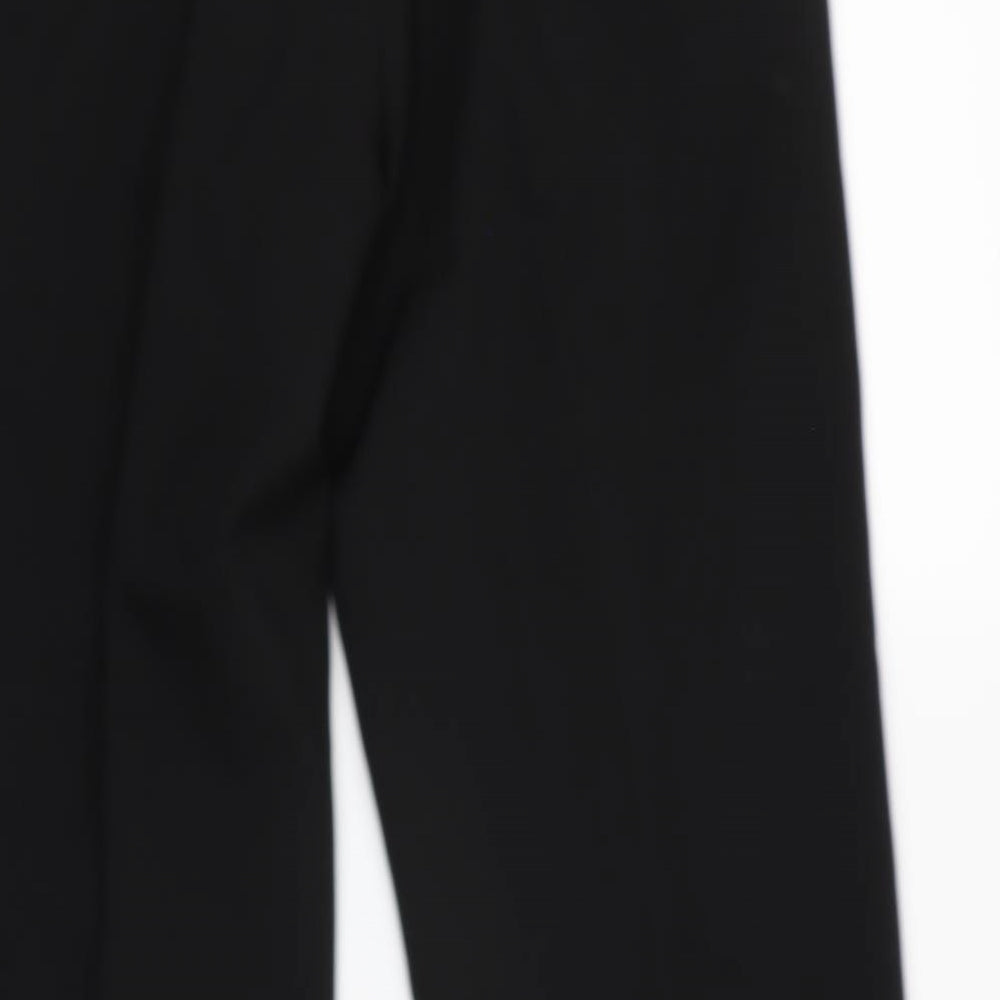 Brand and care label for Debenhams women’s black dress pants trousers, size UK 12, 27.5-inch leg