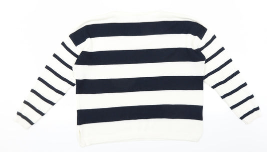 Milano Italy Womens Blue Striped Pullover Jumper Size M
