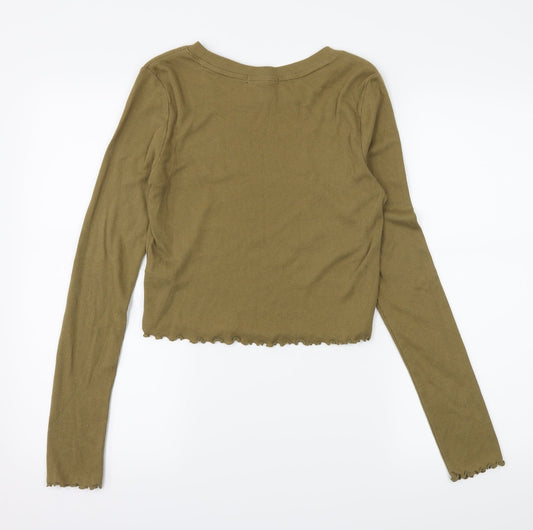 FOREVER 21 Womens Green Jersey Basic T-Shirt Size L