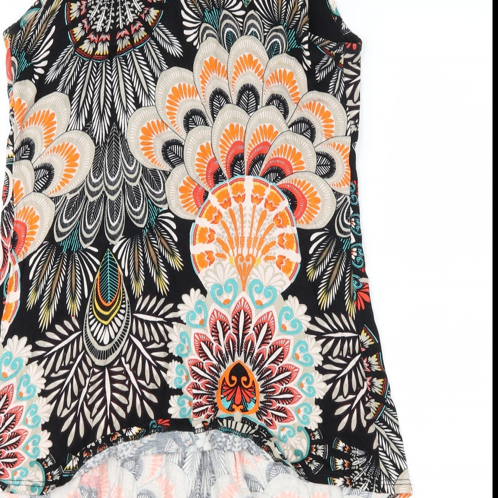 Wallis Womens Multicoloured Paisley Jersey Basic Tank Size S - Embelished Neckline