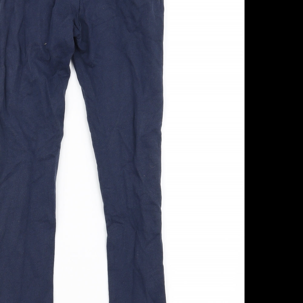 Brand and care label for United Colors of Benetton girls’ blue jogger trousers, size M