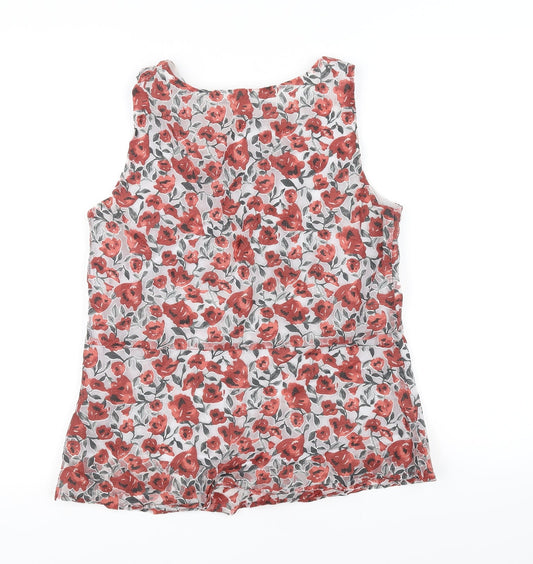 Zara Womens Grey Floral Basic Blouse Size 4