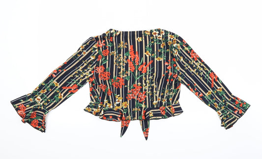 Missguided Womens Red Floral Cardigan Jumper Size 6