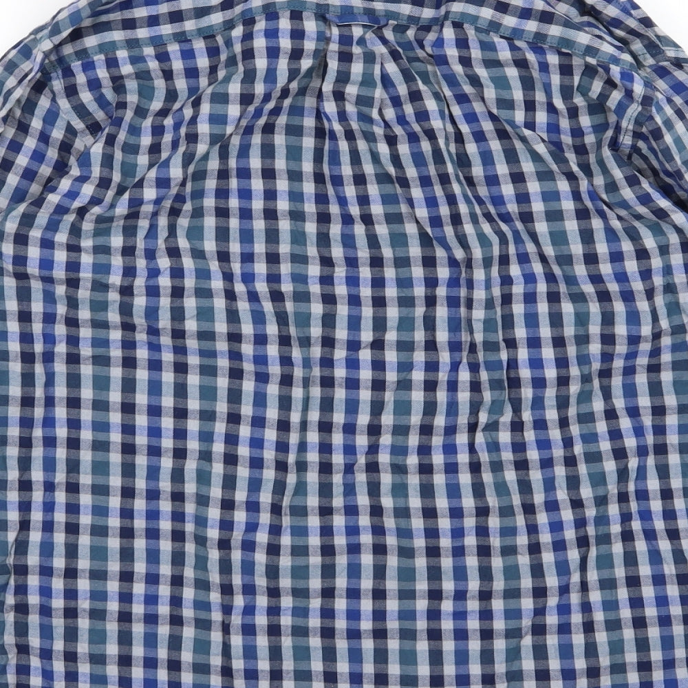 EWM Mens Blue Striped Woven Button-Up Size M