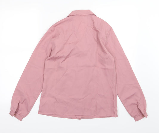 Marks and Spencer Womens Pink Chiffon Basic Button-Up Size 12