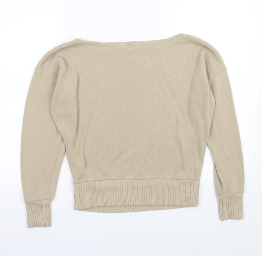 PRETTYLITTLETHING Womens Beige Knit Pullover Jumper Size S