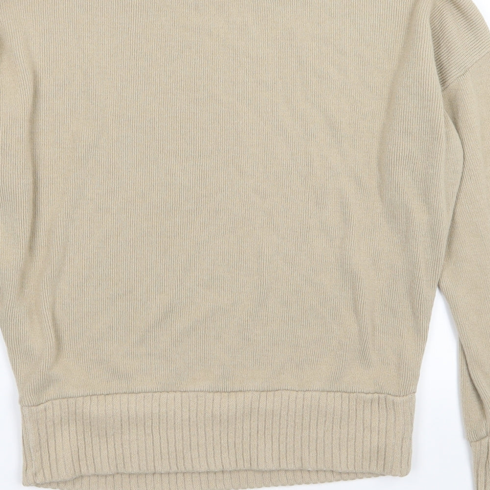 PRETTYLITTLETHING Womens Beige Knit Pullover Jumper Size S