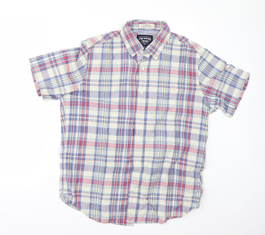 THE NEW IVY BRAND Mens Multicoloured Check Button-Up Size M