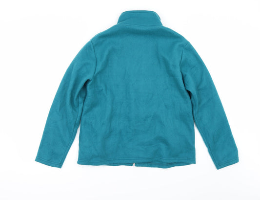 Anne De Lancay Womens Blue Fleece Jacket