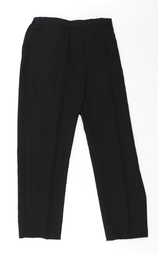 Preworn Womens Black Trousers Size 16 L24 in
