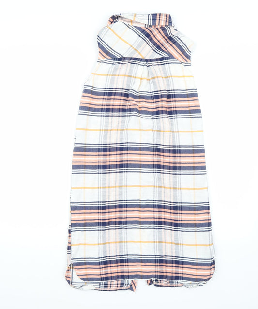 Miss Selfridge Womens White Check Basic Button-Up Size 4