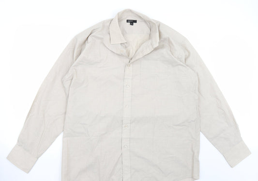 Cedarwood State Mens Beige Button-Up Size 17