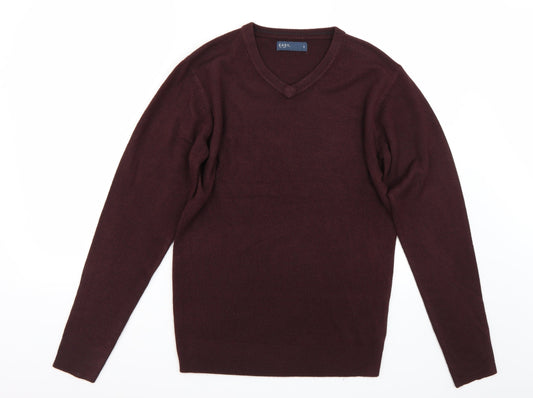 Easy Mens Brown Pullover Jumper Size S