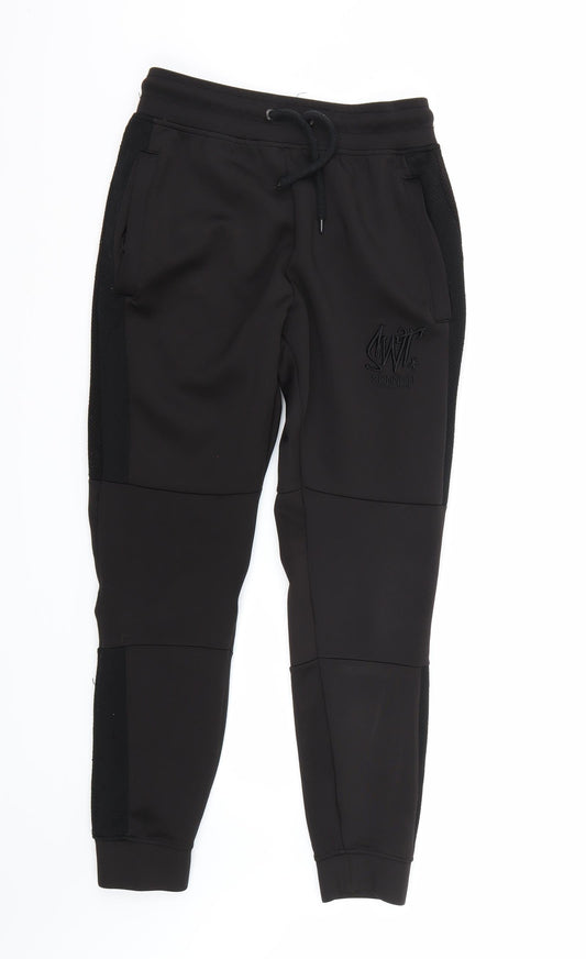 SWT Womens Black Sweatpants Trousers Size S L27 in
