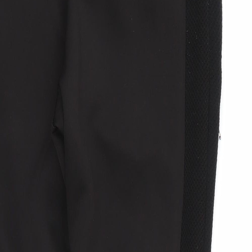 Brand and care label for SWT women’s black sweatpants, size S, 27-inch leg