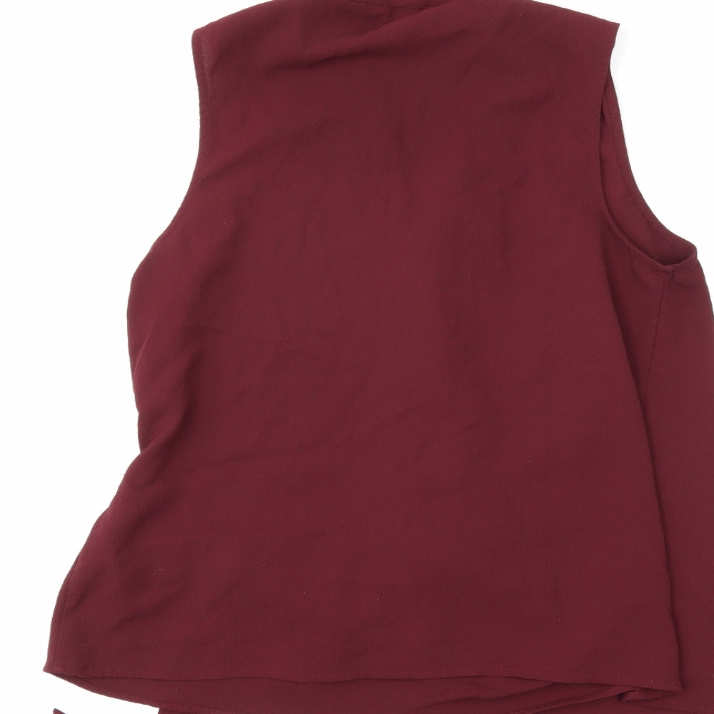 New Look Womens Red Basic Blouse Size 10