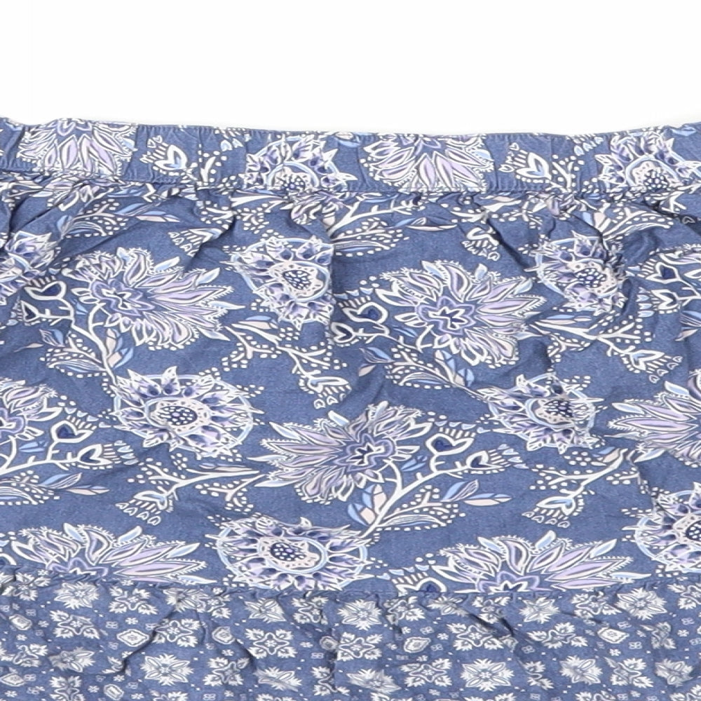 Gap Girls Blue Floral Mini Skirt Size 10 Years