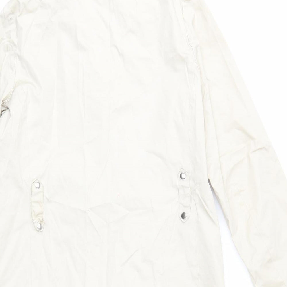 Brand and care label for John women’s beige overcoat coat, size UK 12