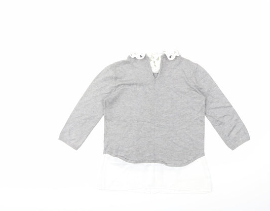 NAF NAF Womens Grey Knit Pullover Jumper Size S