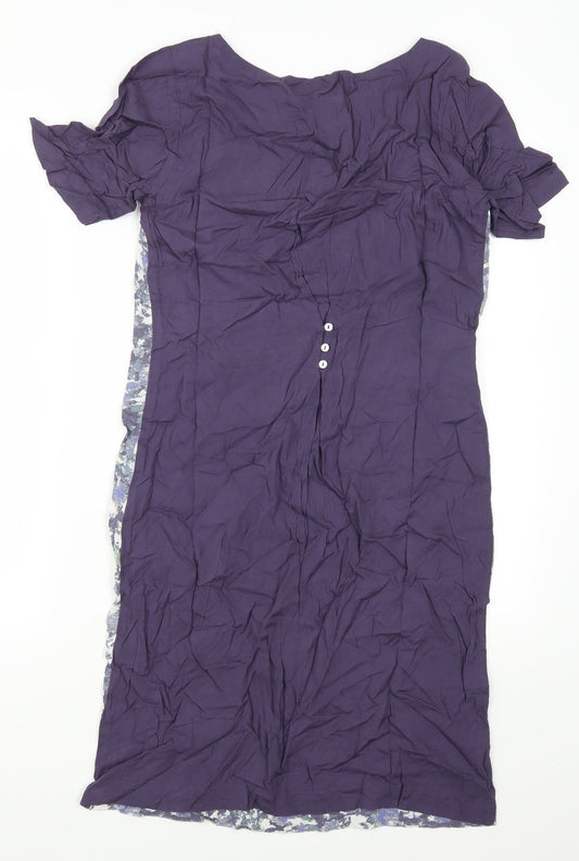 Preworn Womens Purple Geometric Sheath Size 8