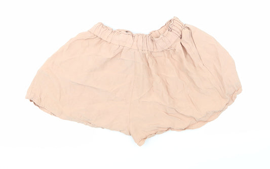 Back view of H&M women’s pink hot pants shorts, size UK 6