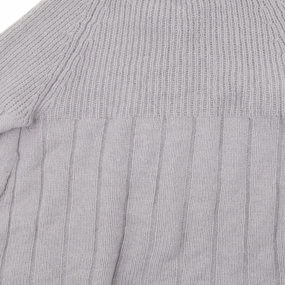 Brand and care label for Eltic Clothing women’s purple knit cardigan jumper, size L