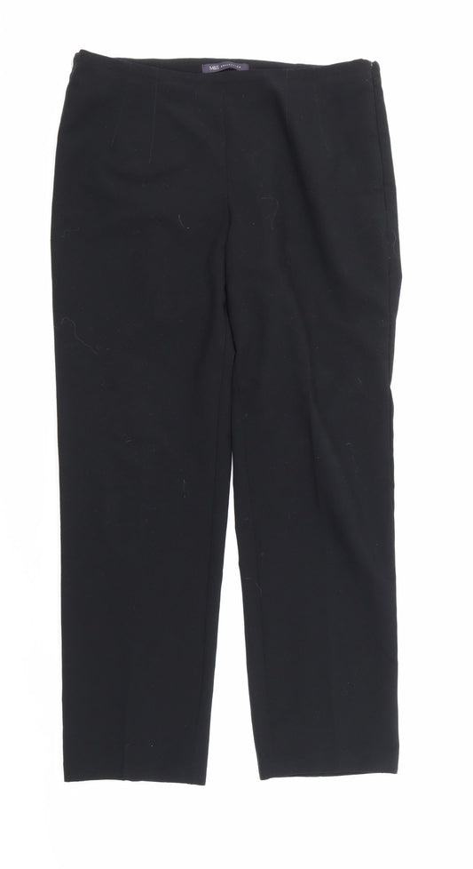 Marks and Spencer Womens Black Trousers Size 12 L26 in