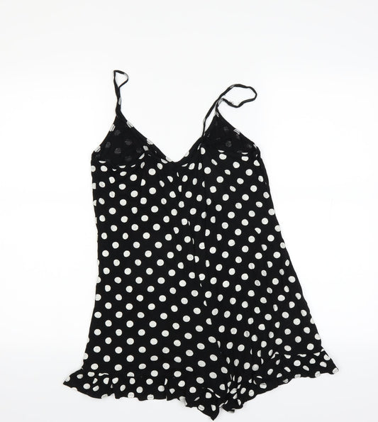 PRETTYLITTLETHING Womens Black Polka Dot Basic Tank Size 8
