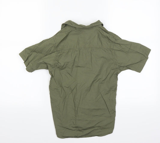 Rebel Boys Green Basic Button-Up Size 9-10 Years