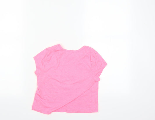 George Girls Pink Basic T-Shirt Size 9-10 Years