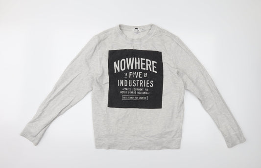 Topman Mens Grey Pullover Jumper Size L