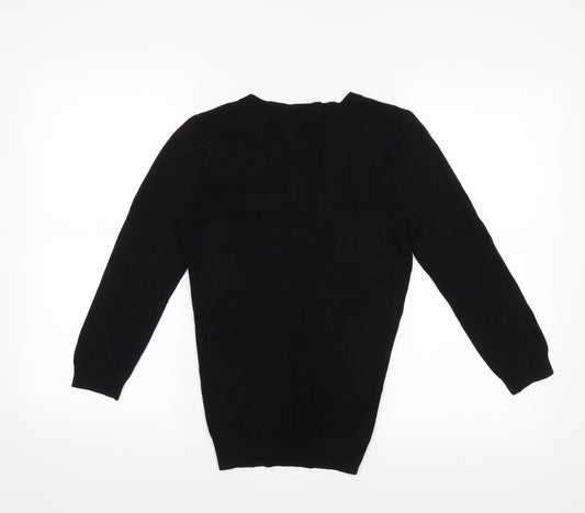 AMARANTO Womens Black Pullover Jumper Size 10