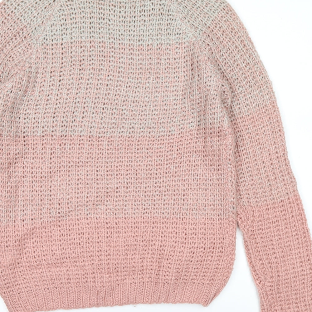 Brand and care label for Red London women’s pink jumper, size S