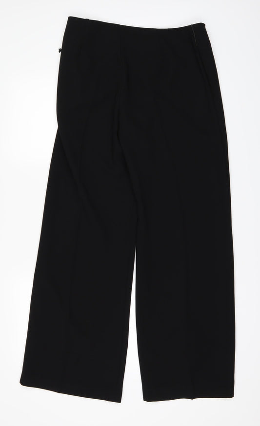 Preworn Womens Black Trousers Size 12 L28 in