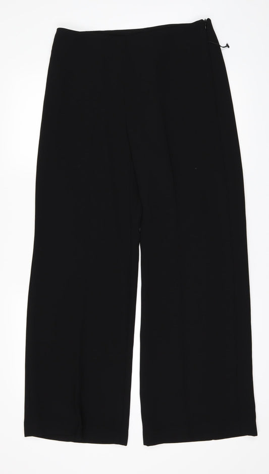 Preworn Womens Black Trousers Size 12 L28 in