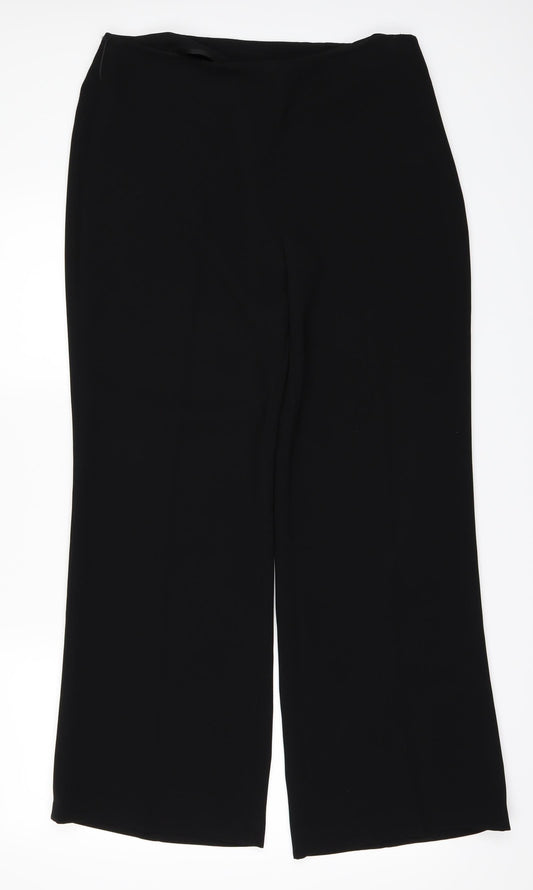 Preworn Womens Black Trousers Size 12 L26 in