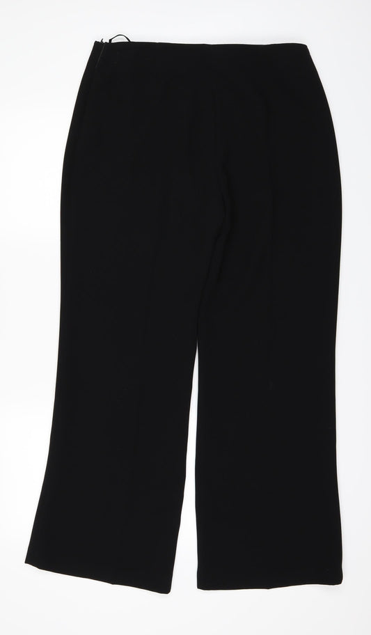Preworn Womens Black Trousers Size 12 L26 in