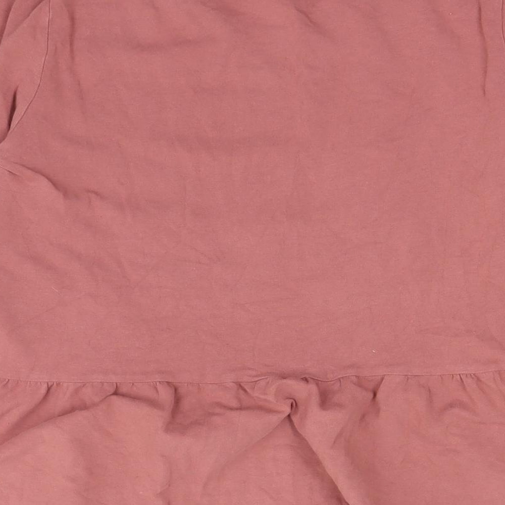 Brand and care label for Only women’s pink camisole t-shirt, size M