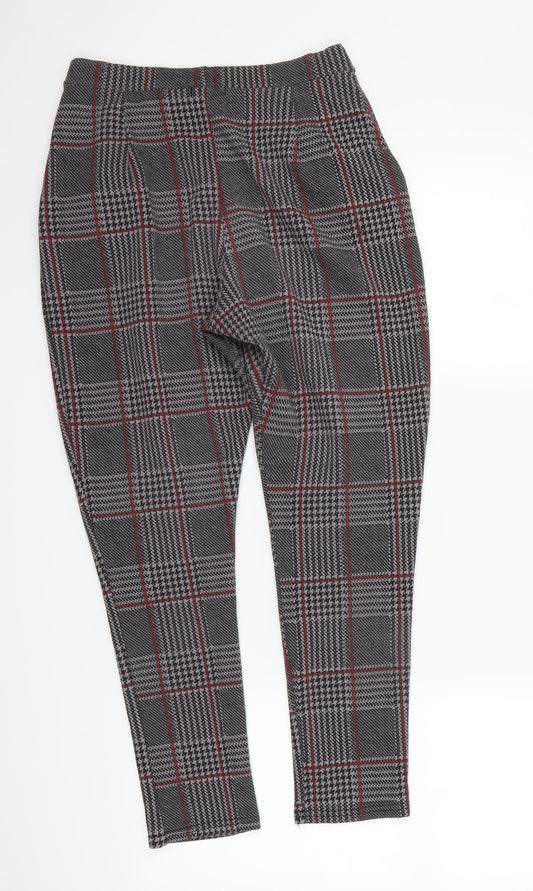 Boohoo Womens Multicoloured Check Dress Pants Trousers Size 10 L23 in
