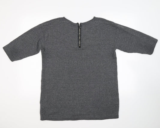 Topshop Womens Grey Knit Pullover Jumper Size 14