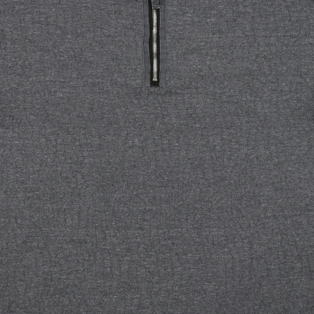 Brand and care label for Topshop women’s grey knit jumper, size UK 14