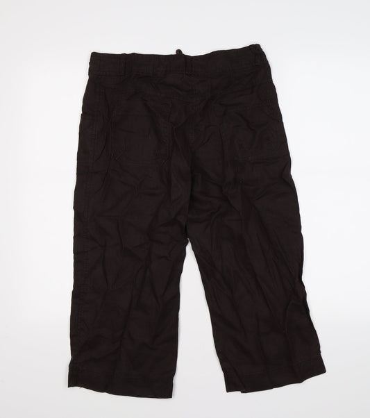 denim co Womens Brown Cropped Trousers Size 8 L20 in