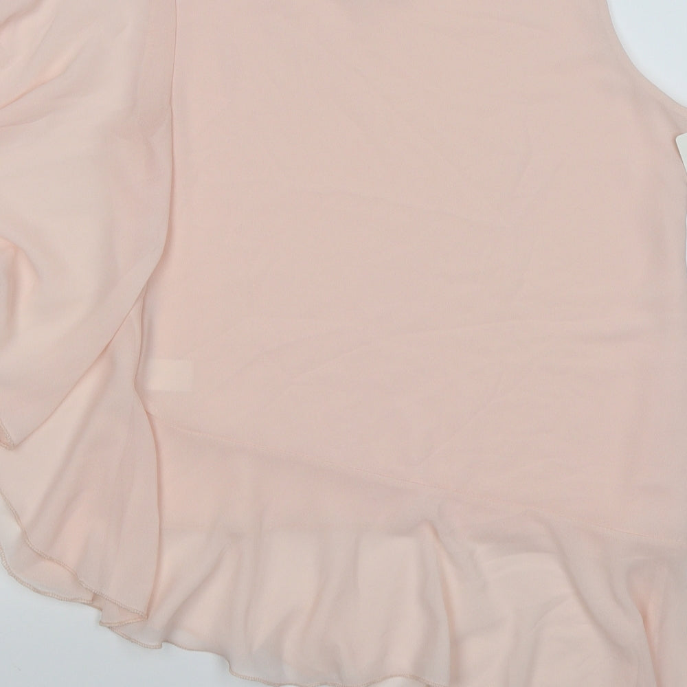 Fashion Womens Pink Chiffon Tunic T-Shirt Size M - one batwing sleeve