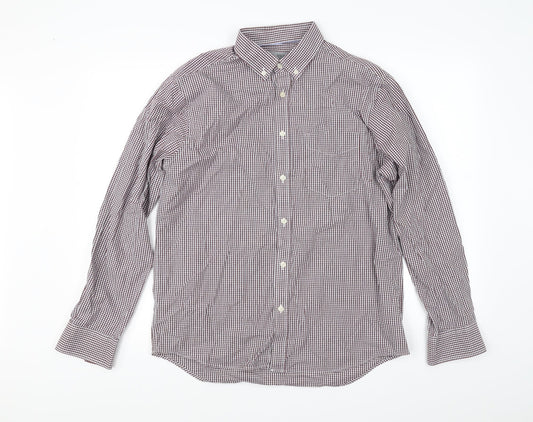 Marks & Spencer Mens Red Check Button-Up Size M