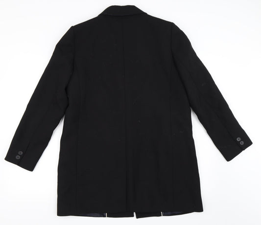 Preworn Womens Black Overcoat Coat Size L