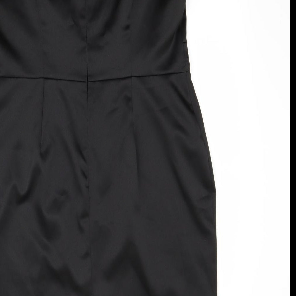 Brand and care label for Ethel Austin women’s black a-line, size UK 14